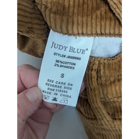 Judy Blue Corduroy Overalls Camel Tan Brown Womens Small Straight Leg Jumpsuit - Picture 4 of 8